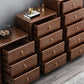 Commode de rangement en bois de noyer Glam Commode de chambre à coucher en marron avec tiroirs