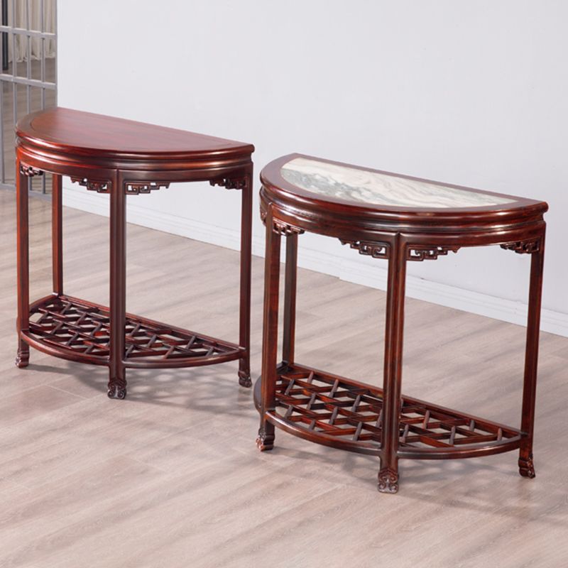 Mesa de la consola contemporánea de la mitad de la luna Sofá de la consola de madera marrón oscura