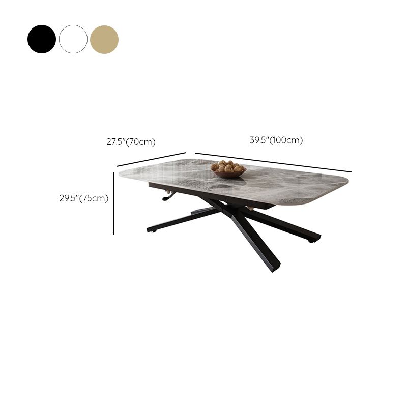 Glam 4 Legs Cocktail Table Single Stone Coffee Cocktail Table Clearhalo 'Coffee & Accent Tables' 'Coffee Tables' 'coffee_tables' 'furn' 'furn_coffee_tables' 'Furniture' 'Living Room Furniture' 1200x1200_a2d63c0e-8370-4a64-a0bb-a2373e081d6b
