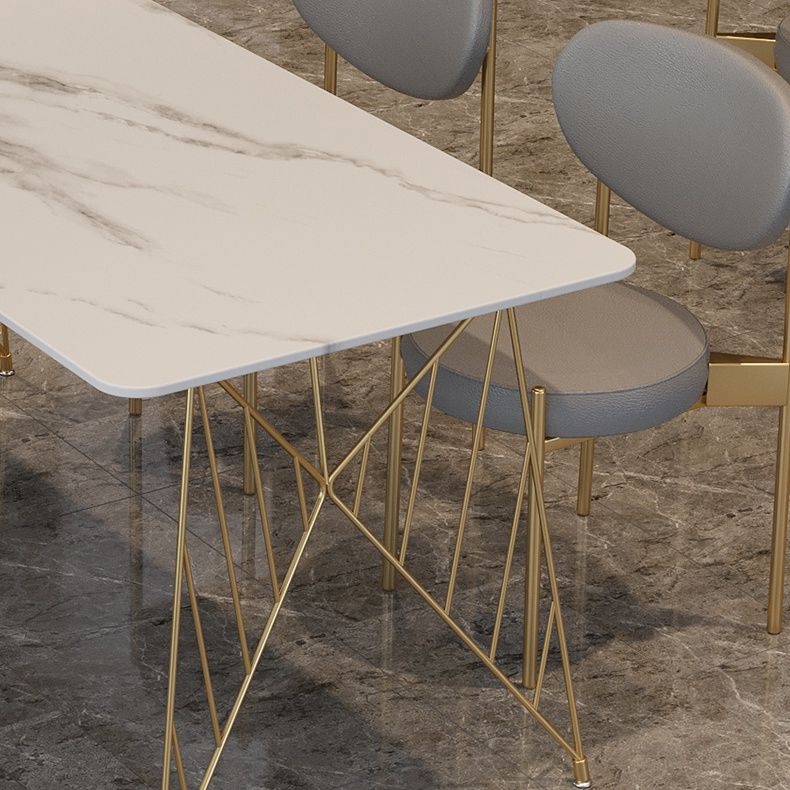 White Stone Top Dining Table Set 1/2/5 Pieces Contemporary Indoor Dinette Set Clearhalo 'Dining Room Sets' 'Dining Tables & Seating' 'dining_room_set' 'furn' 'furn_dining_room_set' 'Furniture' 'Kitchen & Dining Furniture' 1200x1200_a2d6be96-a978-48af-b6b4-1bc66885a485