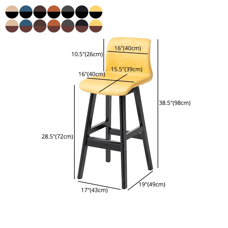 Scandinavian Style Bar-stool Square Leather Seat Counter Chair for Kitchen Bar Clearhalo 'Bar Furniture' 'Bar Stools' 'bar_stools' 'furn' 'furn_bar_stools' 'furniture_bar_stools' 'Kitchen & Dining Furniture' 'kitchen&dining_furn' 'kitchen' 'kitchen_furn' Furniture' 1200x1200_a2d6edb2-51fe-47d3-a528-99b1eb331640