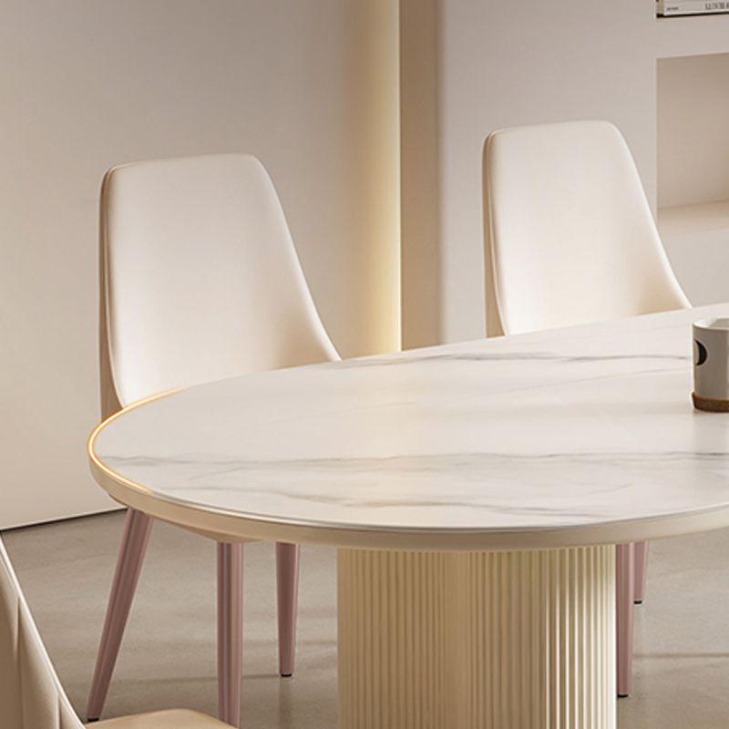 Contemporary Sintered Stone Dining Table Oval Dinner Room Table Clearhalo 'Dining Tables & Seating' 'Dining Tables' 'dining_table' 'furn' 'furn_dining_table' 'Furniture' 'Kitchen & Dining Furniture' 1200x1200_a2d6ff6e-1153-4749-92ef-f72c569399e1