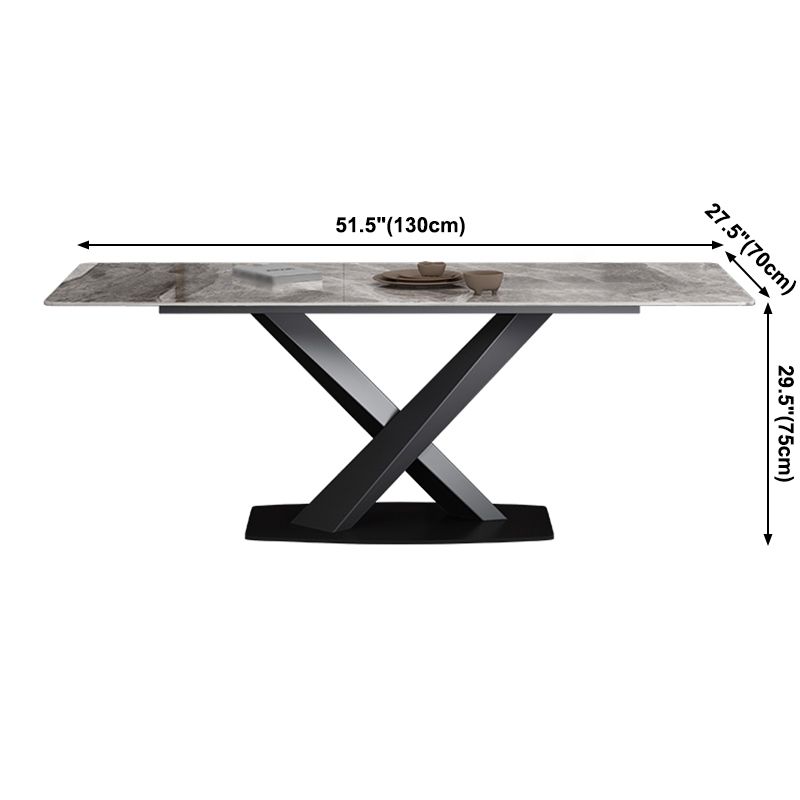 Simple Gray Sintered Stone Dining Table Kitchen Standard Dining Table with Pedestal Base Clearhalo ' dining_table' 'Dining Tables & Seating' 'Dining Tables' 'furn' 'furn_dining_table' 'Furniture' 'furniture_dining_table' 'Kitchen & Dining Furniture' 'kitchen&dining_furn' 'kitchen' 'kitchen_dining_table' 1200x1200_a2d768b6-8e39-4345-acf0-b396e16f1d7f