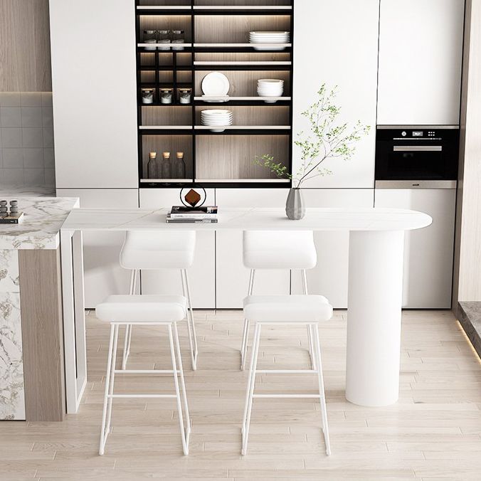 Glam Style 41.3"H Bar Table Faux Marble White Top Specialty Bistro Table for Living Room Clearhalo 'Bar Furniture' 'Bar Tables' 'bar_tables' 'Furniture' 'furniture_bar_tables' 'Kitchen & Dining Furniture' 'kitchen&dining_furn' 'kitchen' 1200x1200_a2d772c8-8c80-473e-b6e2-021975349006