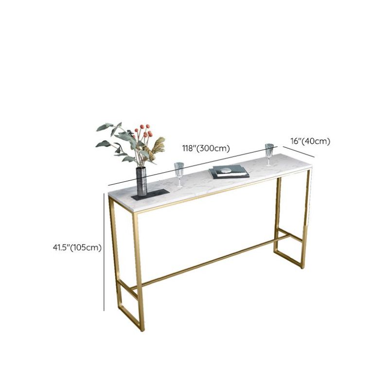 Glam Bar Height Table White Faux Marble Top Bistro Bar Table with Metal Base Clearhalo 'Bar Furniture' 'Bar Tables' 'bar_tables' 'furn' 'furn_bar_tables' 'Furniture' 'Kitchen & Dining Furniture' 1200x1200_a2d7aa2d-9dbf-410b-87aa-127166854136