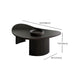 Solid Wood Coffee Table Black 3 Legs Coffee Table for Living Room