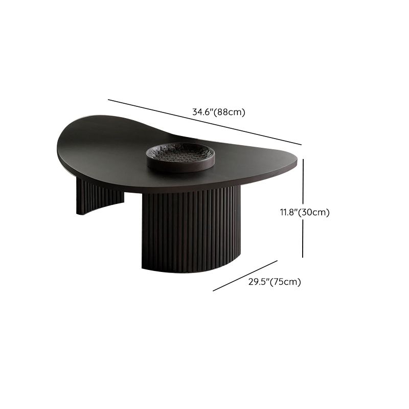 Solid Wood Coffee Table Black 3 Legs Coffee Table for Living Room