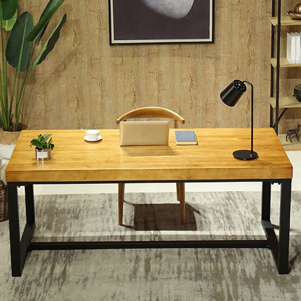 Modern Style Office Desk Solid Wood Trestle Home Writing Desk Clearhalo 'furn' 'furn_office_desk' 'Furniture' 'furniture_office_desk' 'Office Desks' 'Office Furniture' 'office_desk' 1200x1200_a2d9c1e4-8f25-41dc-9cc9-ef17b481c782