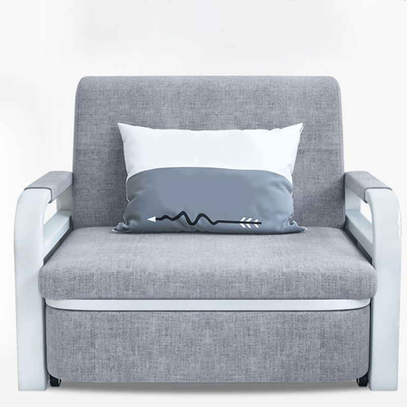 Foldable Linen Sleeper Sofa with Storage 30.7" Wide Gray Contemporary Clearhalo 'furn' 'furn_futons' 'Furniture' 'Futons & Daybeds' 'Futons' 'Living Room Furniture' 1200x1200_a2de260f-56a9-4b6e-bece-cf6d60c2e0d0