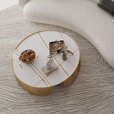 Dia 35.4" Round Cocktail Table Glam Slate Top 1 Single Coffee Table Clearhalo 'Coffee & Accent Tables' 'Coffee Tables' 'coffee_tables' 'furn' 'furn_coffee_tables' 'Furniture' 'Living Room Furniture' 1200x1200_a2de8d90-985b-4116-8254-38d52571153a