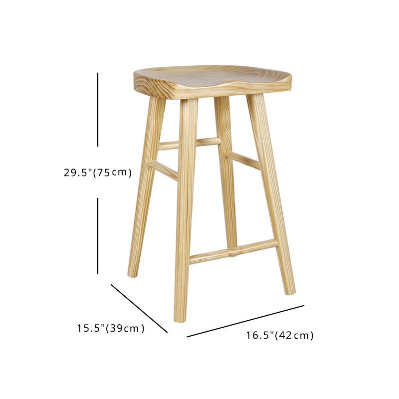 Modern Style Bar-stool Wooden Legs Barstool with Footrest for Restaurant Clearhalo 'Bar Furniture' 'Bar Stools' 'bar_stools' 'furn' 'furn_bar_stools' 'furniture_bar_stools' 'Kitchen & Dining Furniture' 'kitchen&dining_furn' 'kitchen' 'kitchen_furn' Furniture' 1200x1200_a2df208c-e76e-424d-aeb4-854add188c5a