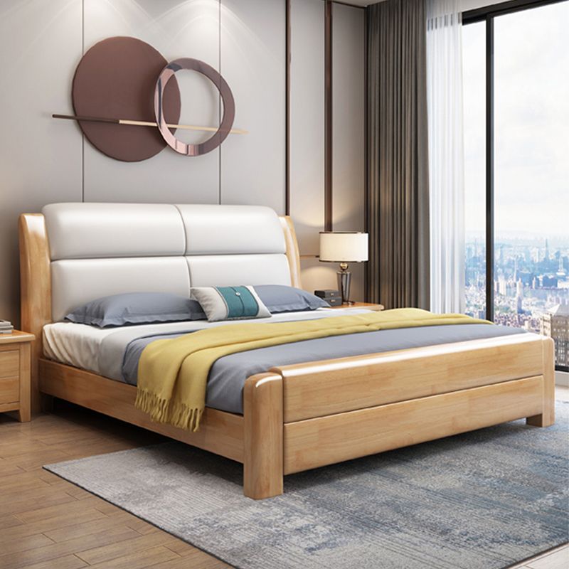 Modern Solid Color Wood Panel Standard Bed, Rectangular Headboard Bed Clearhalo 'Bedroom Furniture' 'Beds' 'furn' 'furn_beds' 'Furniture' 1200x1200_a2df38fe-09c8-489c-9e2a-536185b29aec