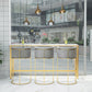 Glam Rectangle Bar Counter Table Faux Marble Bar Counter Table with Metal Legs Clearhalo 'Bar Furniture' 'Bar Tables' 'bar_tables' 'furn' 'furn_bar_tables' 'Furniture' 'Kitchen & Dining Furniture' 1200x1200_a2e0ab55-0b27-4ec2-9b53-b3ecedcfb084