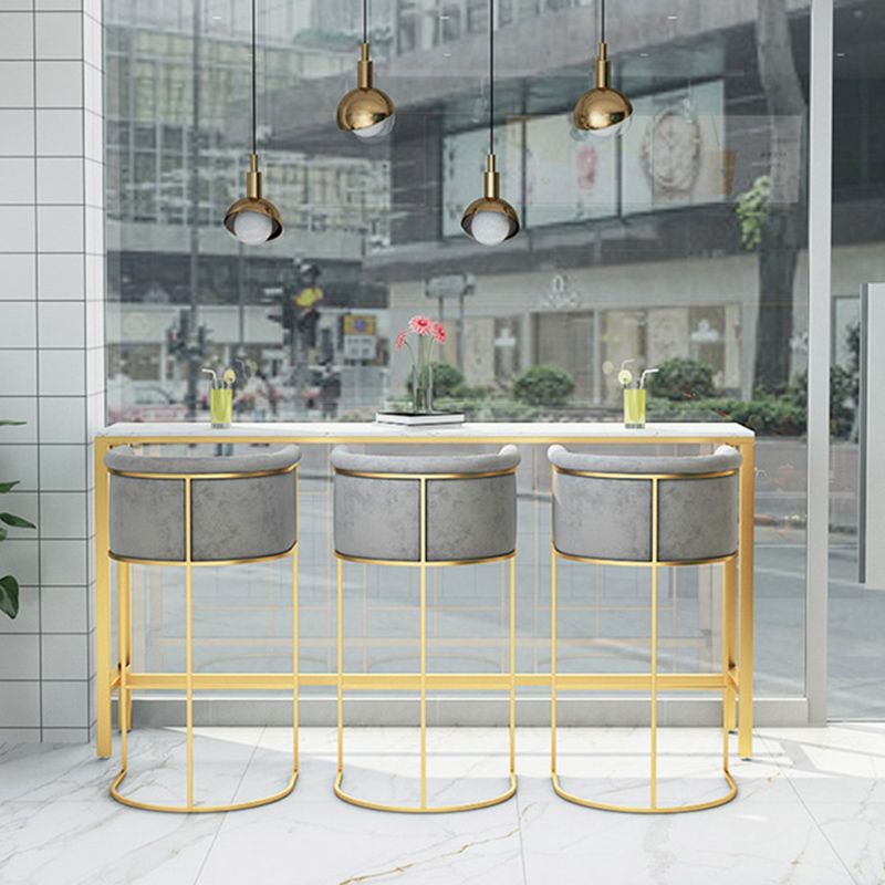Glam Rectangle Bar Counter Table Faux Marble Bar Counter Table with Metal Legs Clearhalo 'Bar Furniture' 'Bar Tables' 'bar_tables' 'furn' 'furn_bar_tables' 'Furniture' 'Kitchen & Dining Furniture' 1200x1200_a2e0ab55-0b27-4ec2-9b53-b3ecedcfb084