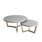 Salontafel met rond frame, leistenen koffietafel of bijzettafel