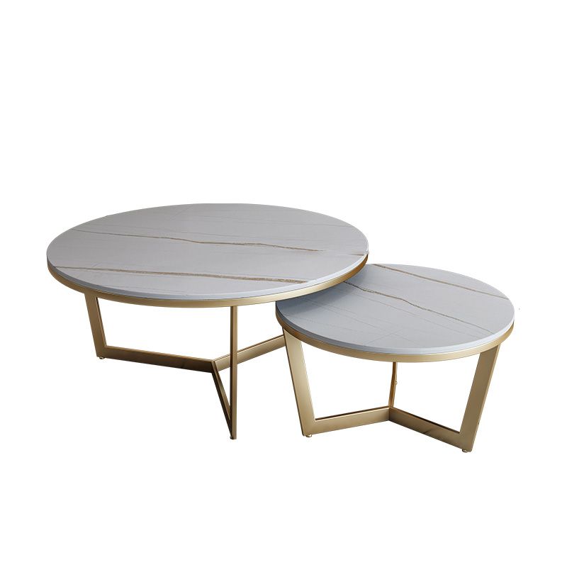 Salontafel met rond frame, leistenen koffietafel of bijzettafel