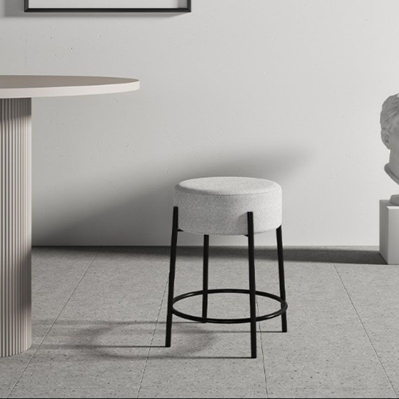 Modern Armless Backless Counter Stool Iron Cafe Bar Stool with Cushion and Pedal Clearhalo 'Bar Furniture' 'Bar Stools' 'bar_stools' 'furn' 'furn_bar_stools' 'Furniture' 'furniture_bar_stools' 'Kitchen & Dining Furniture' 1200x1200_a2e1efd9-4ea8-4c6a-85f8-f49259061513