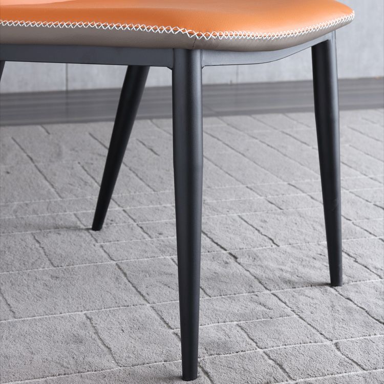 Industrial Upholstered Faux Leather Chair Wingback Side Chair with Metal Legs Clearhalo 'Dining Chairs' 'Dining Tables & Seating' 'dining_chair' 'furn' 'furn_dining_chair' 'Furniture' 'Kitchen & Dining Furniture' 1200x1200_a2e2fb1a-c82b-4f4e-882e-b61307ca71f8