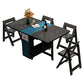 Modern Dining Set 1/3/5 Pcs Storage Folding Dining Table with Folding Chairs