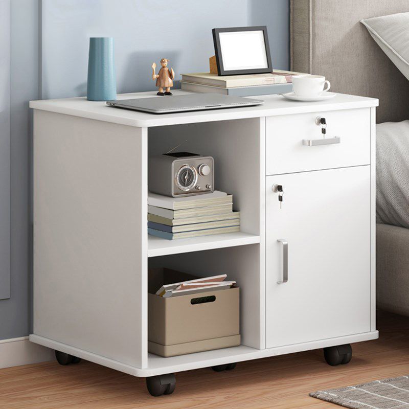 Modern Imitation Wood Bed Cabinet Drawer Lock Included Nightstand with Wheel Clearhalo 'Bedroom Furniture' 'furn' 'furn_night_stand' 'Furniture' 'night_stand' 'Nightstands' 1200x1200_a2e5a0b3-6c43-48a4-a300-a7211750de4d
