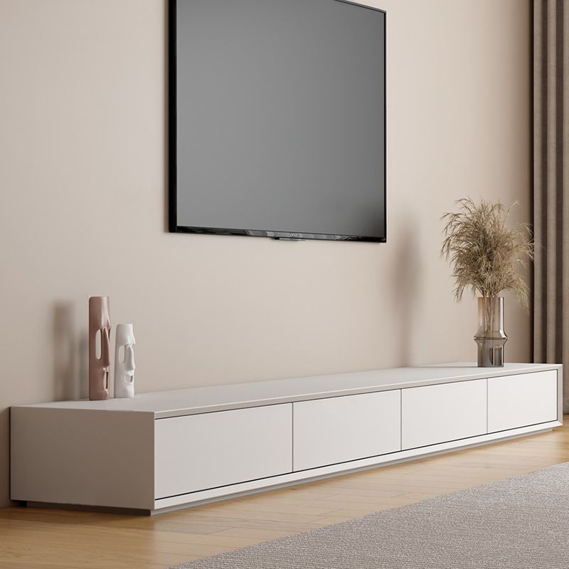 Faux Wood TV Console White Contemporary Cable Management Media Console Clearhalo 'furn' 'furn_tv_stands_entertainment_centers' 'Furniture' 'Living Room Furniture' 'TV Stands & Entertainment Centers' 'TV Stands & Media Storage Furniture' 'tv_stands_entertainment_centers' 1200x1200_a2e6182d-4738-4797-8971-ba28321c8e71