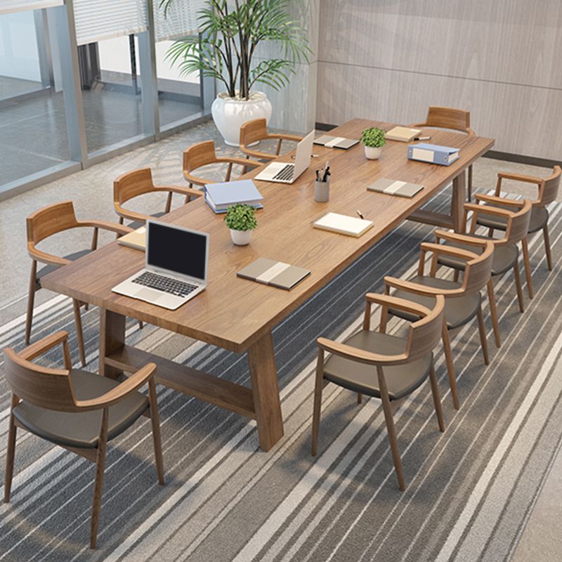 Rectangular Solid Wood Meeting Table Home Office Modern Writing Desk Clearhalo 'furn' 'furn_office_desk' 'Furniture' 'Office Desks' 'Office Furniture' 'office_desk' 1200x1200_a2e62bed-42c0-40f2-ac36-1d209f1441b9