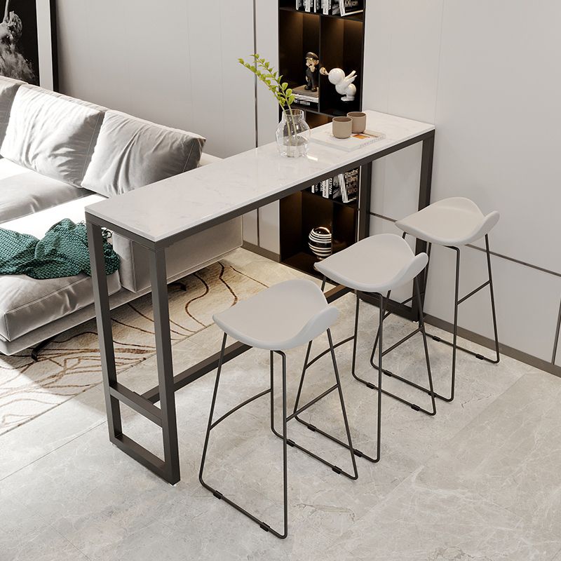 Marble Indoor Counter-height Pub Table Rectangle Footrest Bar Dining Table Clearhalo 'Bar Furniture' 'Bar Tables' 'bar_tables' 'furn' 'furn_bar_tables' 'Furniture' 'furniture_bar_tables' 'Kitchen & Dining Furniture' 1200x1200_a2e65806-dbd5-4cba-a925-b521417a9282