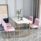 Glam 1/2/5 Pieces Dining Set Rectangle Stone Dining Table for Dining Room Clearhalo 'Dining Room Sets' 'Dining Tables & Seating' 'dining_room_set' 'furn' 'furn_dining_room_set' 'Furniture' 'furniture_dining_room_set' 'Kitchen & Dining Furniture' 1200x1200_a2e6bace-5d64-4ae8-9a9d-c70d1a3fdfa3