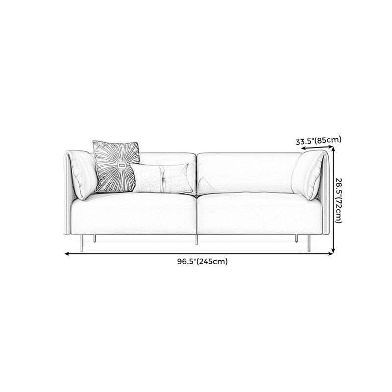Pillow Top Arm Sofa Modernism Faux Leather 28.35-In High Sofa Clearhalo 'furn' 'furn_sofas' 'Furniture' 'furniture_sofas' 'kitchen' 'kitchen_sofas' 'Living Room Furniture' 'Sofa' 'sofas' 1200x1200_a2e7ec44-4db6-443b-8109-2336e5d1b0fe