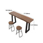 Industrial Brown Pine Bar Table Rectangle Black Double Pedestal Bistro Table (only table) Clearhalo 'Bar Furniture' 'Bar Tables' 'bar_tables' 'furn' 'furn_bar_tables' 'Furniture' 'furniture_bar_tables' 'Kitchen & Dining Furniture' 'kitchen&dining_furn' 'kitchen' 1200x1200_a2ea4737-488e-45ac-aea2-03e63fbb9f65