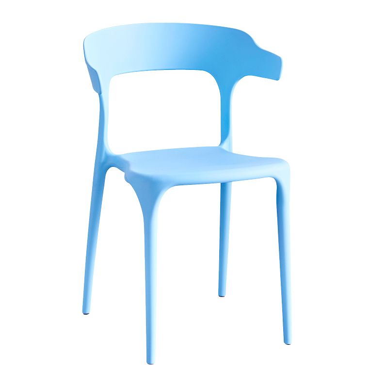 Zeitgenössischer Indoor-Außen-Plastik Open Back Stapel Dining Side Stuhl