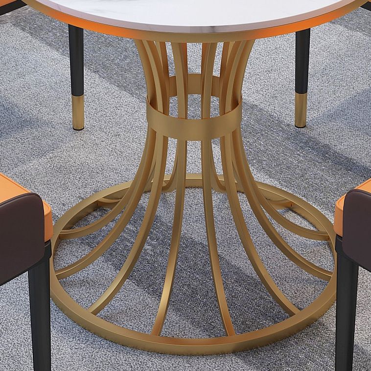 Contemporary Dining Set with Padded Chairs 1/5 Pieces Stone Top Dinette Set for Home