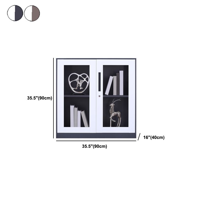 Modern Stainless Steel Bookcase Standard With Doors Shelf for Home Office Clearhalo 'Bookcases' 'furn' 'furn_bookcases' 'Furniture' 'Office Furniture' 1200x1200_a2eb9e33-9756-41b5-b017-b7253a8d7717