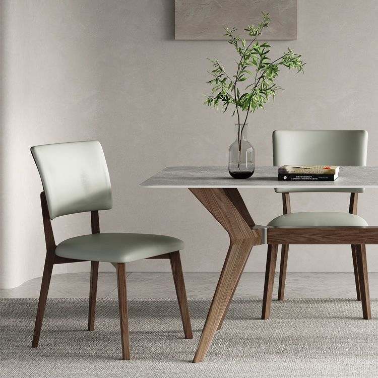 Industrial Dinner Table Stone Rectangle Dining Site Table in Grey