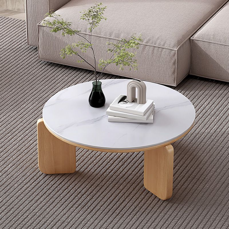 Contemporary Solid Wood Coffee Cocktail Table Slate Round Top Coffee Table Clearhalo 'Coffee & Accent Tables' 'Coffee Tables' 'coffee_tables' 'furn' 'furn_coffee_tables' 'Furniture' 'Living Room Furniture' 1200x1200_a2edde56-cd94-4e45-9285-ed61140f8dc3