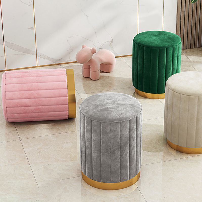 Velvet Ottoman Whole Colored Cylinder Shape Contemporary Scratch Resistant Pouf Clearhalo 'furn' 'furn_ottomans_poufs' 'Furniture' 'Living Room Furniture' 'Ottomans & Poufs' 'ottomans_poufs' 1200x1200_a2ee1aaf-0d1f-443a-b59b-f5dbf9768c34