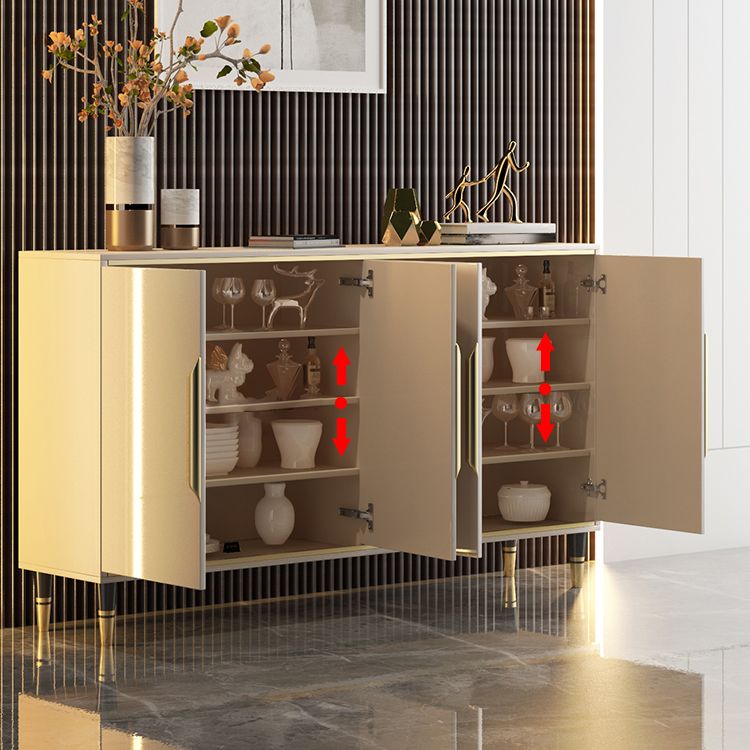 Sideboard glam in legno beige sideboard con porta per soggiorno