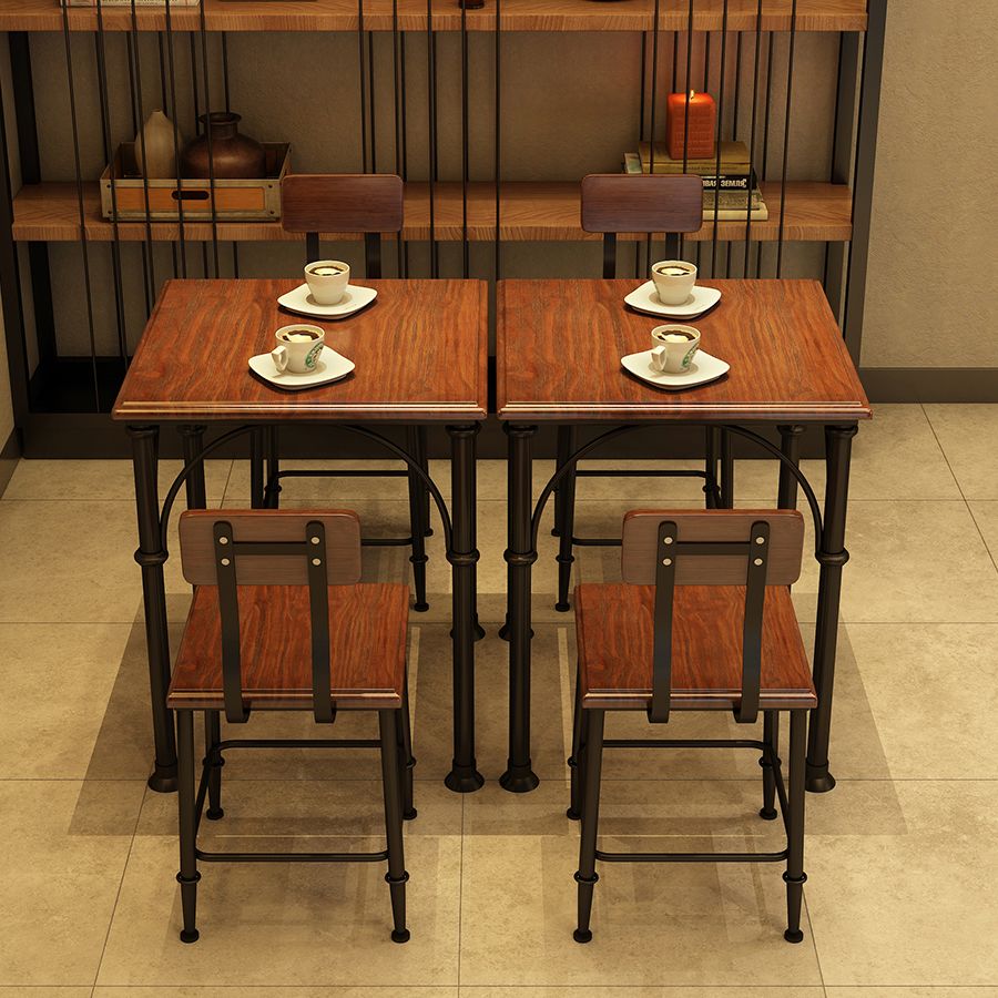 Industrial Style Solid Wood Dining Table Brown Square Table with 4 Legs for Dinning Room Clearhalo ' dining_table' 'Dining Tables & Seating' 'Dining Tables' 'furn' 'furn_dining_table' 'Furniture' 'furniture_dining_table' 'Kitchen & Dining Furniture' 'kitchen&dining_furn' 'kitchen' 'kitchen_dining_table' 1200x1200_a2efcc09-05fb-4689-9732-6d1cfc04ca72
