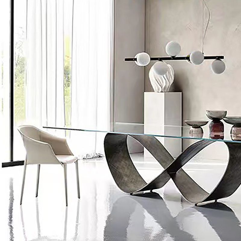 Moderne stijl armstoel leer binnen eetkamerstoel voor thuisgebruik