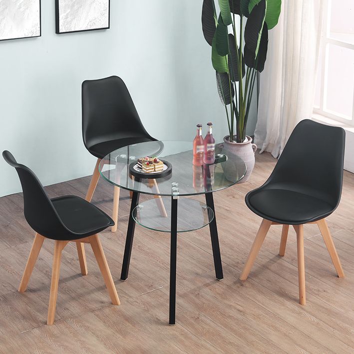 Round 3 Legs Modern Dining Table Transparent Fixed Table of Clear Glass Clearhalo ' dining_table' 'Dining Tables & Seating' 'Dining Tables' 'furn' 'furn_dining_table' 'Furniture' 'furniture_dining_table' 'Kitchen & Dining Furniture' 'kitchen&dining_furn' 'kitchen' 'kitchen_dining_table' 1200x1200_a2f22c80-7279-4443-8850-13b6676c0c62
