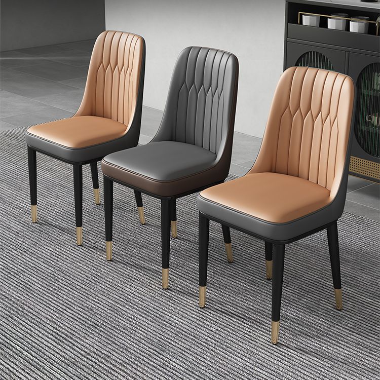 Contemporary Style Metal Dining Chairs Dining Armless Side Chair for Kitchen Clearhalo ' kitchen&dining_furn' 'Dining Chairs' 'Dining Tables & Seating' 'dining_chair' 'furn' 'furn_dining_chair' 'Furniture' 'furniture_dining_chair' 'Kitchen & Dining Furniture' 'kitchen' 1200x1200_a2f2b092-1eb9-4469-8dfc-3ab55c0f347f