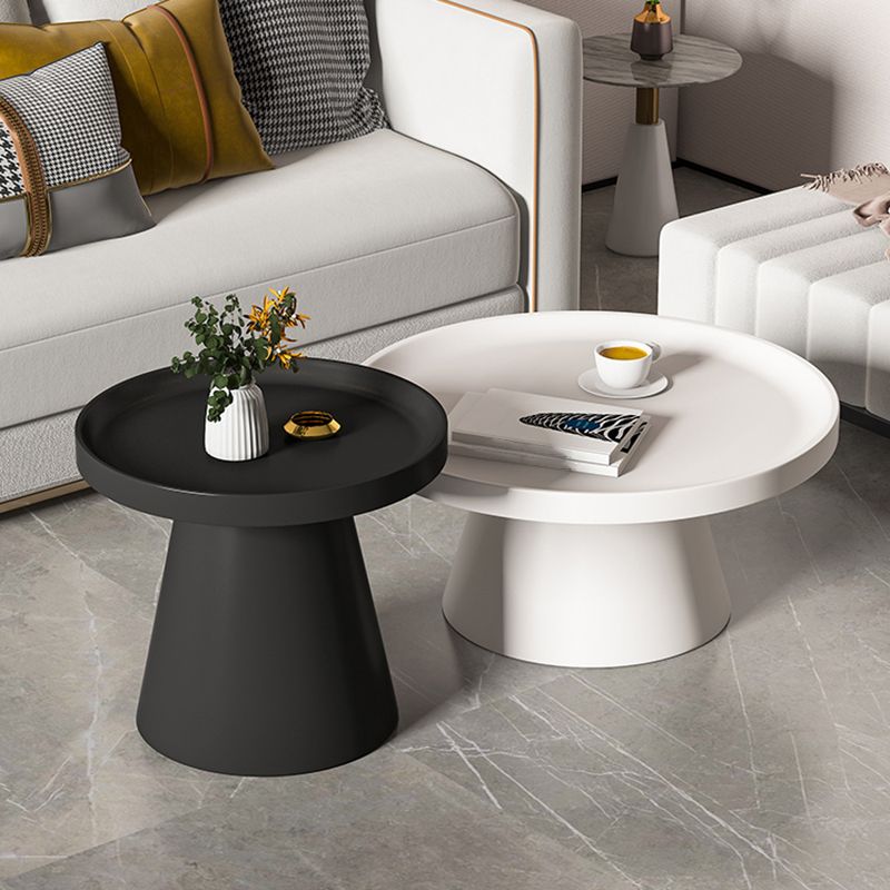 Metal Pedestal Coffee Table Round Modern Minimalist Coffee Table