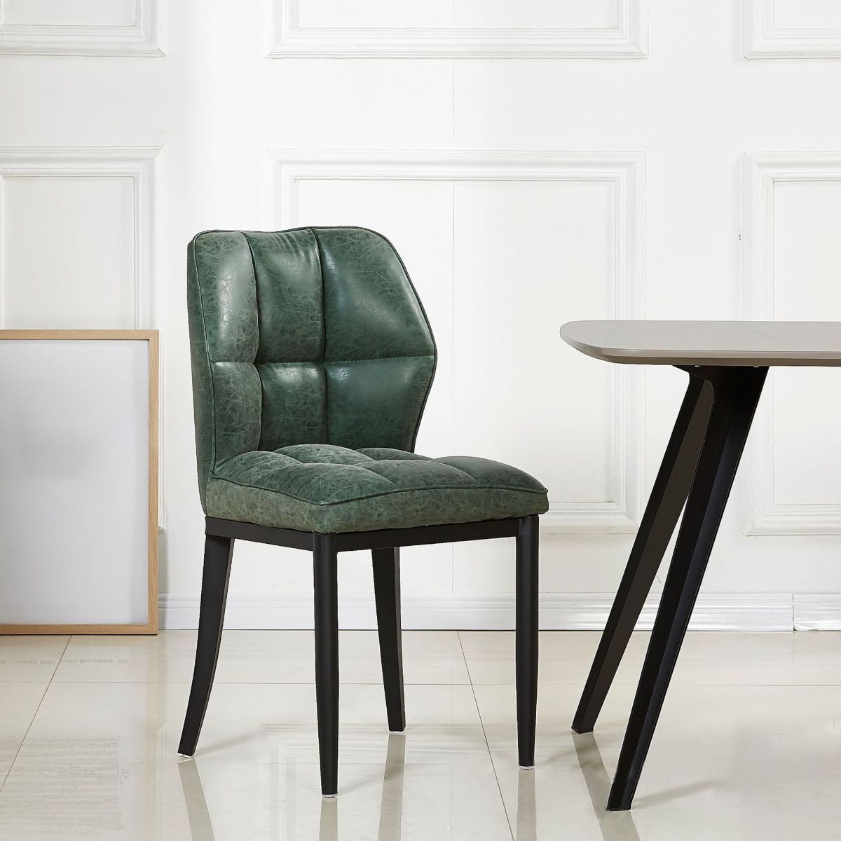 Leather Armless Dining Chairs Modern Upholstered Side Chairs with Metal Legs Clearhalo ' kitchen&dining_furn' 'Dining Chairs' 'Dining Tables & Seating' 'dining_chair' 'furn' 'furn_dining_chair' 'Furniture' 'furniture_dining_chair' 'Kitchen & Dining Furniture' 'kitchen' 1200x1200_a2f391ac-7e8c-46be-9b2d-10a310aa958f