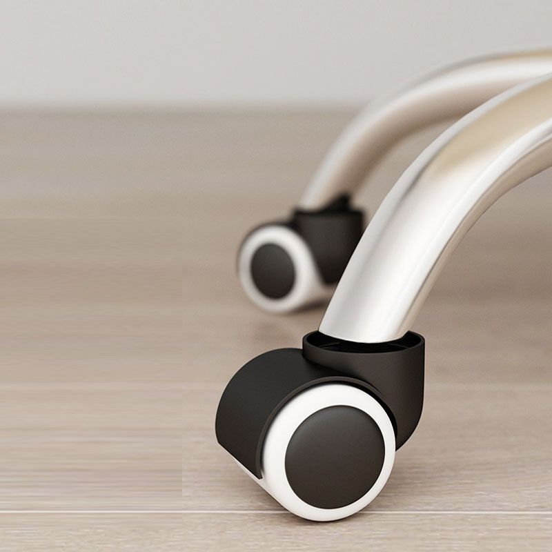 Sedia alta office di back office sedia da scrivania imbottita rotabile con base in acciaio