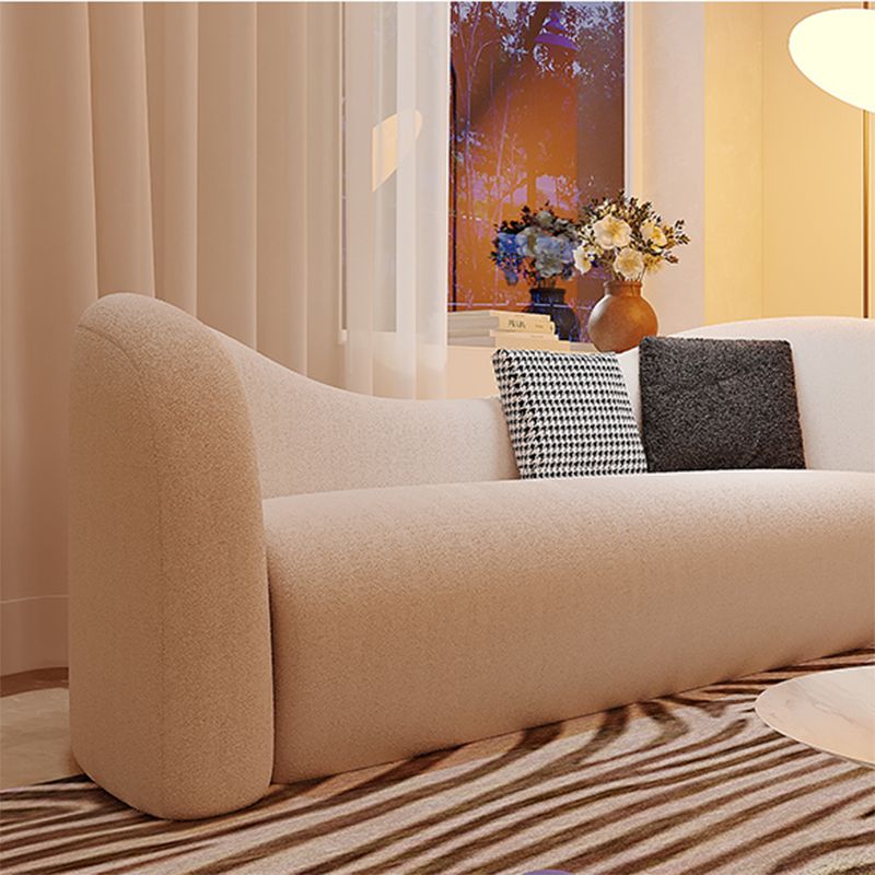 Divano in stile moderno letto curvo curvo con cuscini di spugna riempiti con bracciolo inclinato