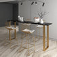 Rectangle Top Glam Bar Table 42-inch Height Gold Pedestal Bistro Table Clearhalo 'Bar Furniture' 'Bar Tables' 'bar_tables' 'furn' 'furn_bar_tables' 'Furniture' 'Kitchen & Dining Furniture' 1200x1200_a2f6da0c-8071-47e4-af3d-4032733aed87