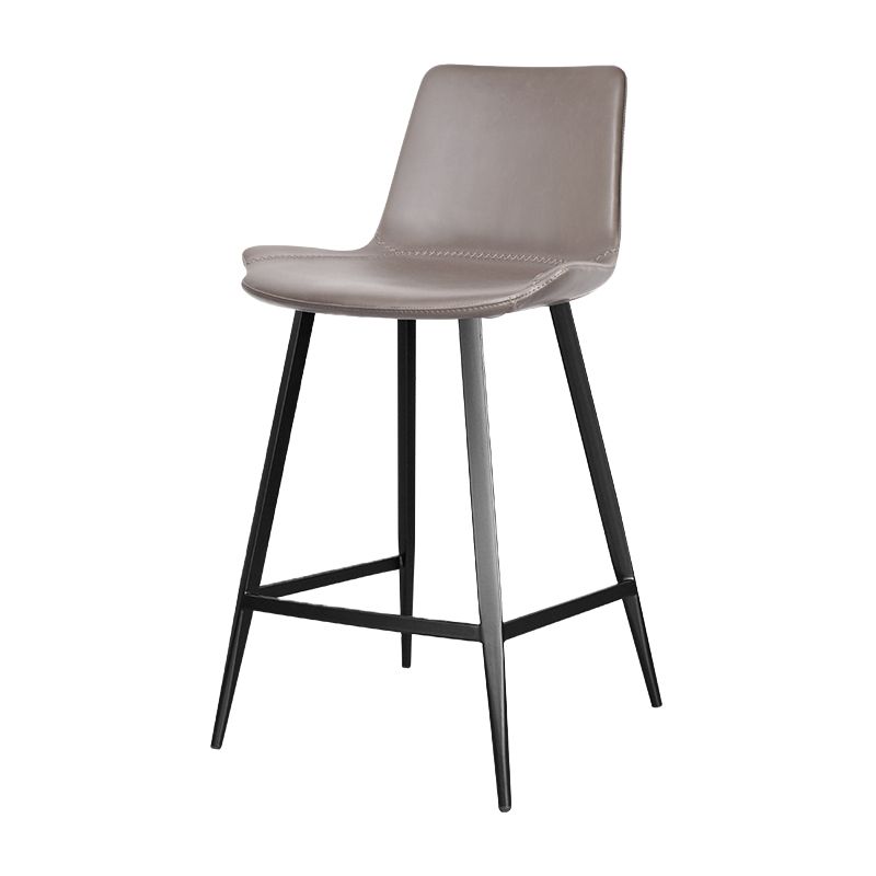 Faux Leather Upholstered Stools Low Back Bar Stools with Metal Base Clearhalo 'Bar Furniture' 'Bar Stools' 'bar_stools' 'furn' 'furn_bar_stools' 'Furniture' 'Kitchen & Dining Furniture' 1200x1200_a2f78700-aaf8-4df6-99d2-06ac07d867f2