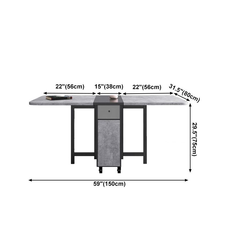 Mid-Century Modern Rectangle Dining Table Drop-Leaf Table with Solid Wood Base Clearhalo ' dining_table' 'Dining Tables & Seating' 'Dining Tables' 'furn' 'furn_dining_table' 'Furniture' 'furniture_dining_table' 'Kitchen & Dining Furniture' 'kitchen&dining_furn' 'kitchen' 'kitchen_dining_table' 1200x1200_a2f8014c-b68b-4975-84f7-873e5eba405b