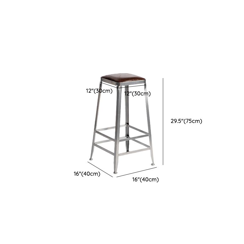 Faux Leather Dining Stools Armless Bar Stools with Metal Base Clearhalo 'Bar Furniture' 'Bar Stools' 'bar_stools' 'furn' 'furn_bar_stools' 'Furniture' 'Kitchen & Dining Furniture' 1200x1200_a2f87464-0413-41e5-9561-ddc9288b5ab2
