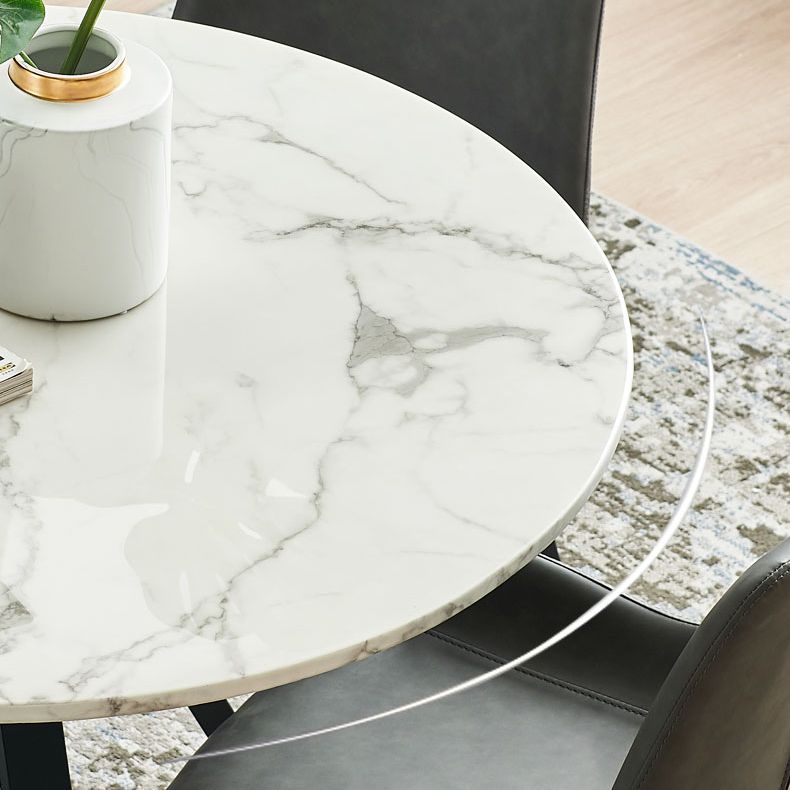 Round Marble White Dining Table Simplicity 4 Legs Table for Dining Room Clearhalo ' dining_table' 'Dining Tables & Seating' 'Dining Tables' 'furn' 'furn_dining_table' 'Furniture' 'furniture_dining_table' 'Kitchen & Dining Furniture' 'kitchen&dining_furn' 'kitchen' 'kitchen_dining_table' 1200x1200_a2fa347f-46f8-4264-9749-7e39510a63d3